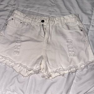 White Jean Shorts